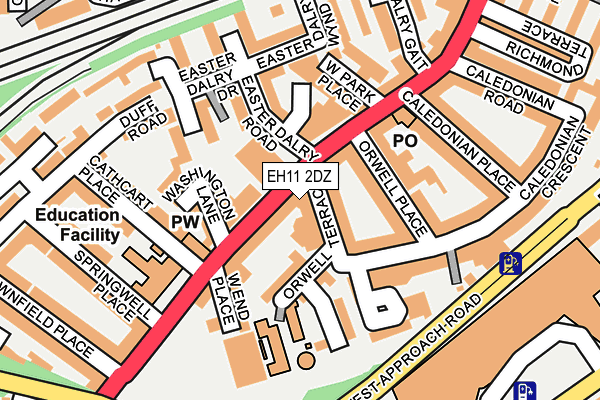 EH11 2DZ map - OS OpenMap – Local (Ordnance Survey)