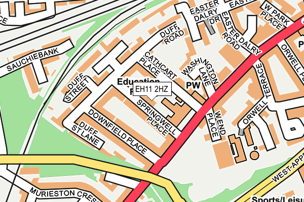 EH11 2HZ map - OS OpenMap – Local (Ordnance Survey)