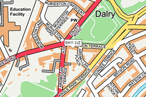 EH11 2JZ map - OS OpenMap – Local (Ordnance Survey) EH11 2JZ map - OS OpenMap – Local (Ordnance Survey)
