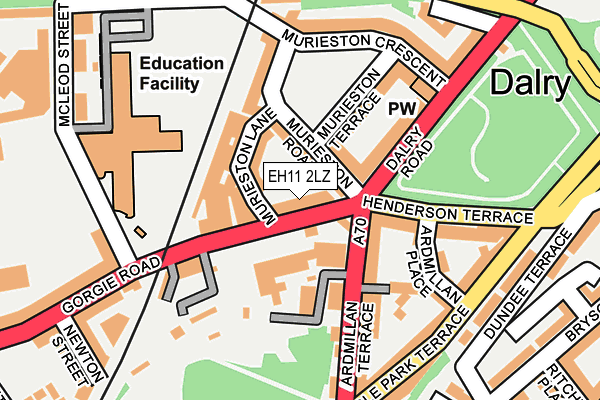 EH11 2LZ map - OS OpenMap – Local (Ordnance Survey) EH11 2LZ map - OS OpenMap – Local (Ordnance Survey)