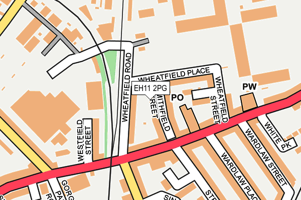 EH11 2PG map - OS OpenMap – Local (Ordnance Survey)