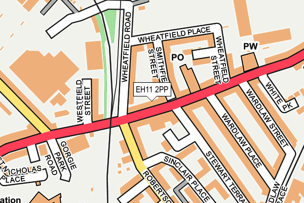 EH11 2PP map - OS OpenMap – Local (Ordnance Survey) EH11 2PP map - OS OpenMap – Local (Ordnance Survey)