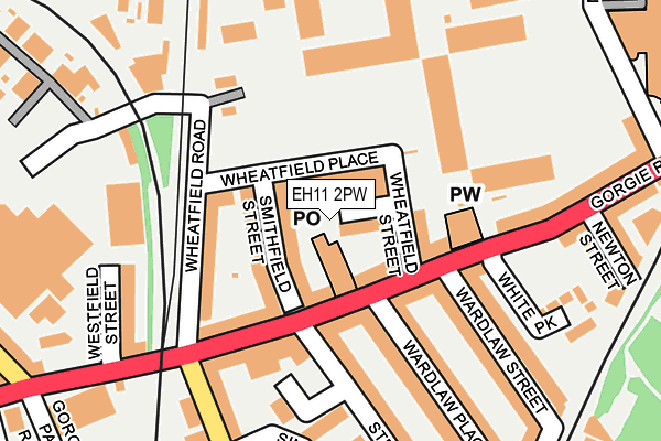 EH11 2PW map - OS OpenMap – Local (Ordnance Survey) EH11 2PW map - OS OpenMap – Local (Ordnance Survey)