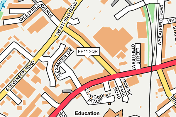 EH11 2QR map - OS OpenMap – Local (Ordnance Survey) EH11 2QR map - OS OpenMap – Local (Ordnance Survey)