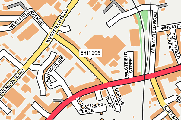 EH11 2QS map - OS OpenMap – Local (Ordnance Survey) EH11 2QS map - OS OpenMap – Local (Ordnance Survey)