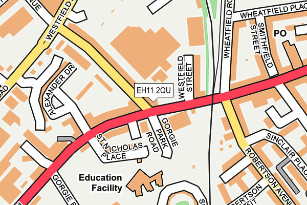 EH11 2QU map - OS OpenMap – Local (Ordnance Survey) EH11 2QU map - OS OpenMap – Local (Ordnance Survey)