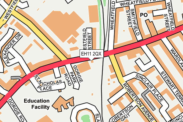 EH11 2QX map - OS OpenMap – Local (Ordnance Survey) EH11 2QX map - OS OpenMap – Local (Ordnance Survey)