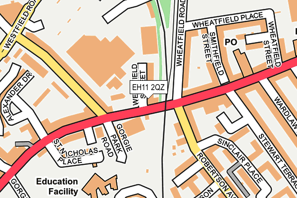 EH11 2QZ map - OS OpenMap – Local (Ordnance Survey) EH11 2QZ map - OS OpenMap – Local (Ordnance Survey)