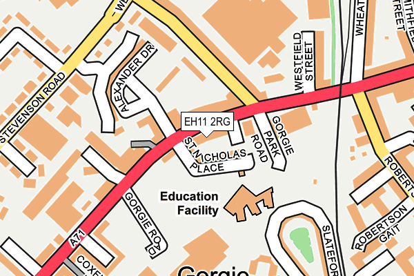 EH11 2RG map - OS OpenMap – Local (Ordnance Survey) EH11 2RG map - OS OpenMap – Local (Ordnance Survey)
