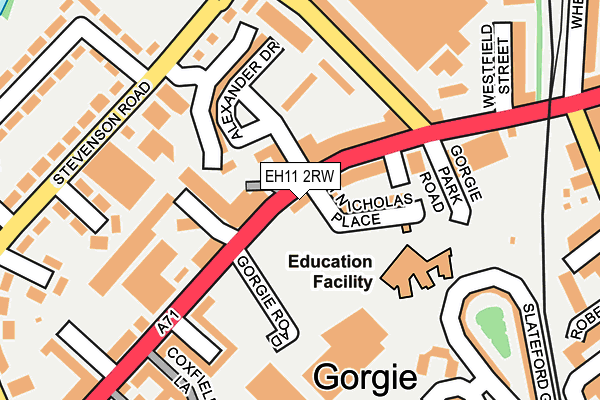 EH11 2RW map - OS OpenMap – Local (Ordnance Survey) EH11 2RW map - OS OpenMap – Local (Ordnance Survey)