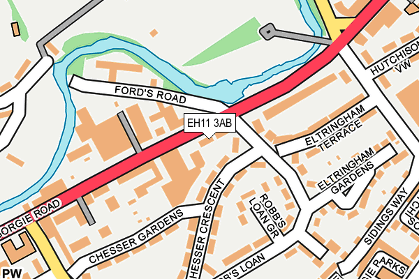 EH11 3AB map - OS OpenMap – Local (Ordnance Survey)