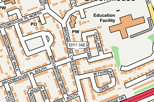 EH11 3AE map - OS OpenMap – Local (Ordnance Survey) EH11 3AE map - OS OpenMap – Local (Ordnance Survey)
