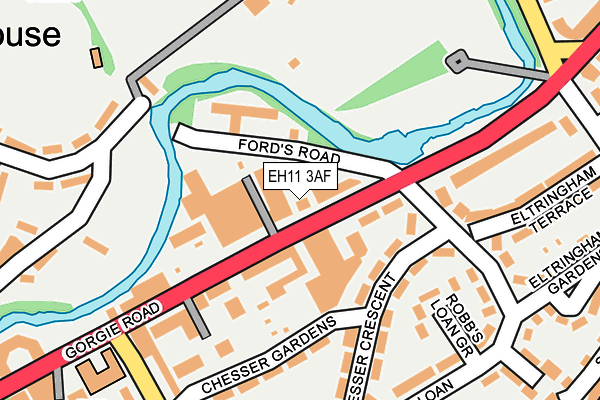EH11 3AF map - OS OpenMap – Local (Ordnance Survey) EH11 3AF map - OS OpenMap – Local (Ordnance Survey)