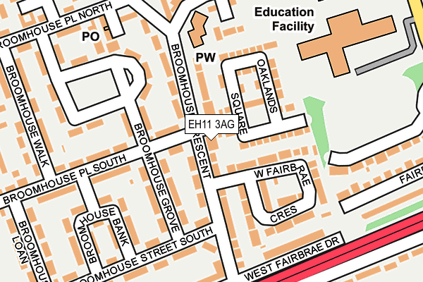 EH11 3AG map - OS OpenMap – Local (Ordnance Survey)