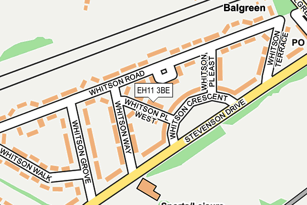 EH11 3BE map - OS OpenMap – Local (Ordnance Survey) EH11 3BE map - OS OpenMap – Local (Ordnance Survey)