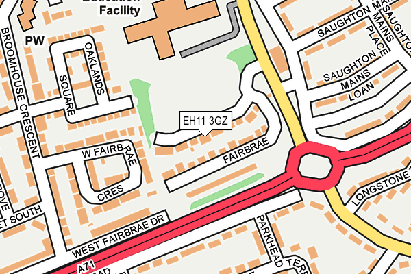 EH11 3GZ map - OS OpenMap – Local (Ordnance Survey)