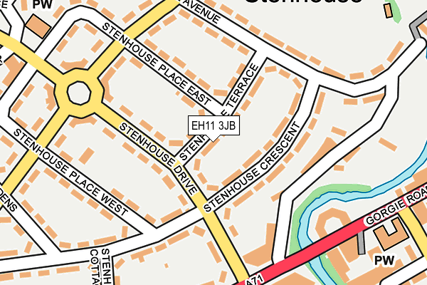 EH11 3JB map - OS OpenMap – Local (Ordnance Survey) EH11 3JB map - OS OpenMap – Local (Ordnance Survey)
