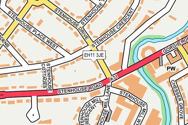EH11 3JE map - OS OpenMap – Local (Ordnance Survey) EH11 3JE map - OS OpenMap – Local (Ordnance Survey)