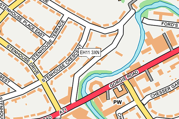 EH11 3XN map - OS OpenMap – Local (Ordnance Survey) EH11 3XN map - OS OpenMap – Local (Ordnance Survey)
