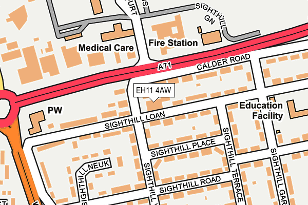 EH11 4AW map - OS OpenMap – Local (Ordnance Survey) EH11 4AW map - OS OpenMap – Local (Ordnance Survey)