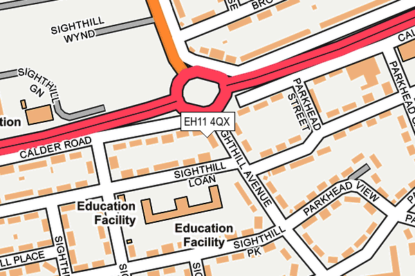 EH11 4QX map - OS OpenMap – Local (Ordnance Survey) EH11 4QX map - OS OpenMap – Local (Ordnance Survey)