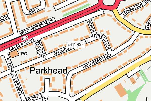 EH11 4SF map - OS OpenMap – Local (Ordnance Survey) EH11 4SF map - OS OpenMap – Local (Ordnance Survey)