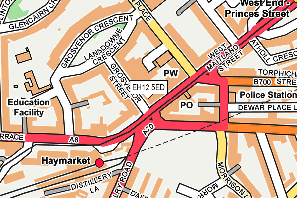 EH12 5ED map - OS OpenMap – Local (Ordnance Survey) EH12 5ED map - OS OpenMap – Local (Ordnance Survey)
