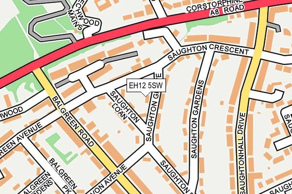 EH12 5SW map - OS OpenMap – Local (Ordnance Survey) EH12 5SW map - OS OpenMap – Local (Ordnance Survey)