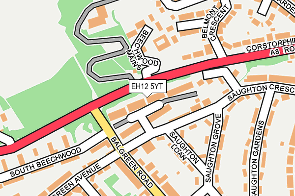 EH12 5YT map - OS OpenMap – Local (Ordnance Survey) EH12 5YT map - OS OpenMap – Local (Ordnance Survey)