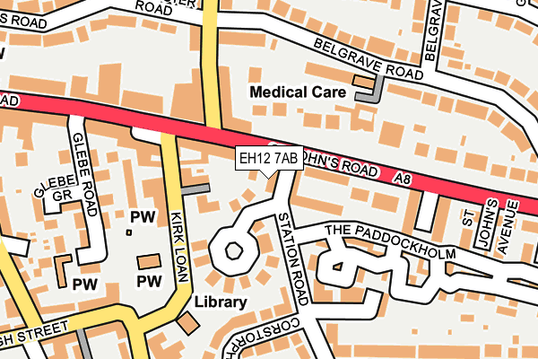 EH12 7AB map - OS OpenMap – Local (Ordnance Survey) EH12 7AB map - OS OpenMap – Local (Ordnance Survey)
