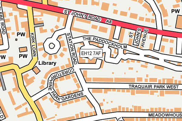 EH12 7AF map - OS OpenMap – Local (Ordnance Survey) EH12 7AF map - OS OpenMap – Local (Ordnance Survey)