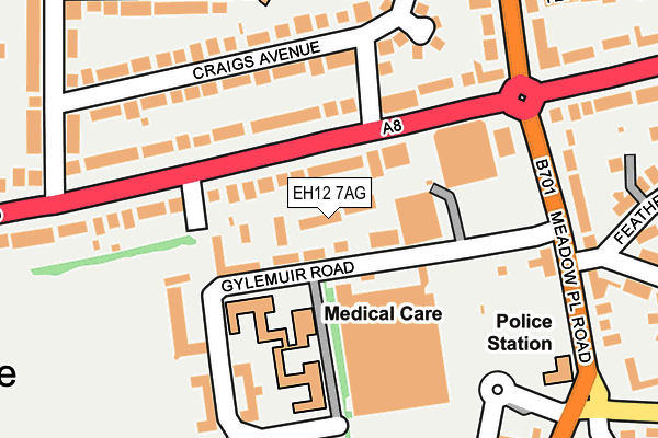 EH12 7AG map - OS OpenMap – Local (Ordnance Survey) EH12 7AG map - OS OpenMap – Local (Ordnance Survey)