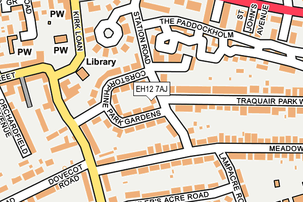 EH12 7AJ map - OS OpenMap – Local (Ordnance Survey) EH12 7AJ map - OS OpenMap – Local (Ordnance Survey)