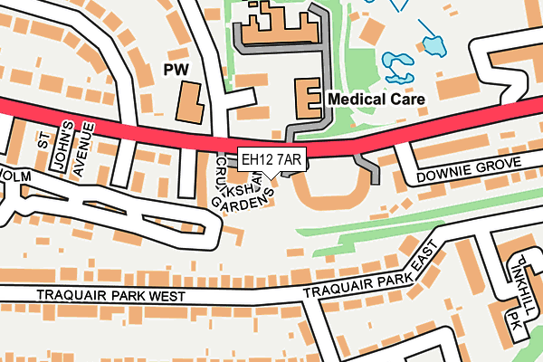 EH12 7AR map - OS OpenMap – Local (Ordnance Survey) EH12 7AR map - OS OpenMap – Local (Ordnance Survey)