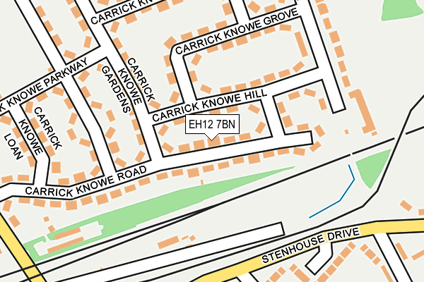 EH12 7BN map - OS OpenMap – Local (Ordnance Survey) EH12 7BN map - OS OpenMap – Local (Ordnance Survey)