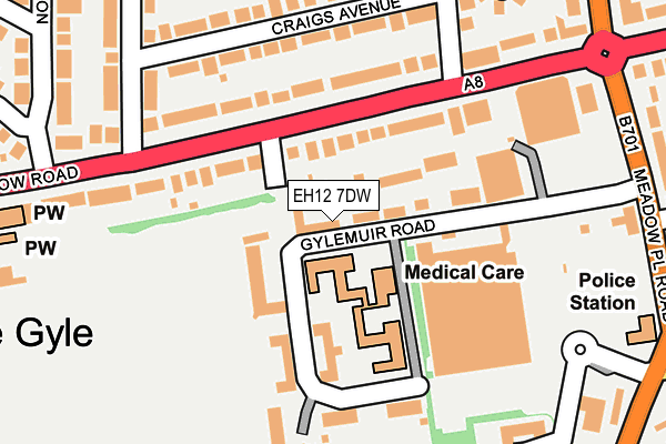 EH12 7DW map - OS OpenMap – Local (Ordnance Survey) EH12 7DW map - OS OpenMap – Local (Ordnance Survey)