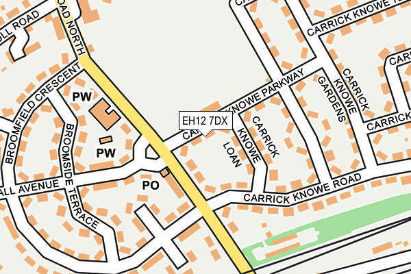 EH12 7DX map - OS OpenMap – Local (Ordnance Survey) EH12 7DX map - OS OpenMap – Local (Ordnance Survey)