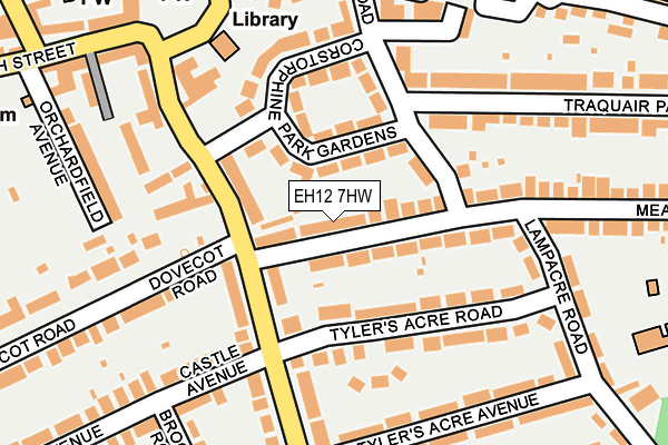 EH12 7HW map - OS OpenMap – Local (Ordnance Survey) EH12 7HW map - OS OpenMap – Local (Ordnance Survey)