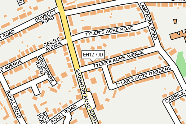 EH12 7JD map - OS OpenMap – Local (Ordnance Survey) EH12 7JD map - OS OpenMap – Local (Ordnance Survey)