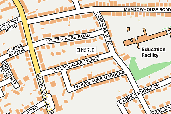 EH12 7JE map - OS OpenMap – Local (Ordnance Survey) EH12 7JE map - OS OpenMap – Local (Ordnance Survey)