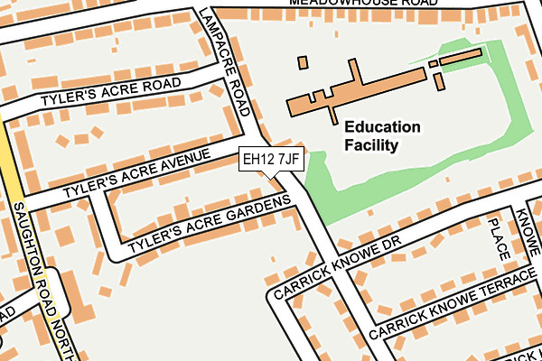 EH12 7JF map - OS OpenMap – Local (Ordnance Survey) EH12 7JF map - OS OpenMap – Local (Ordnance Survey)