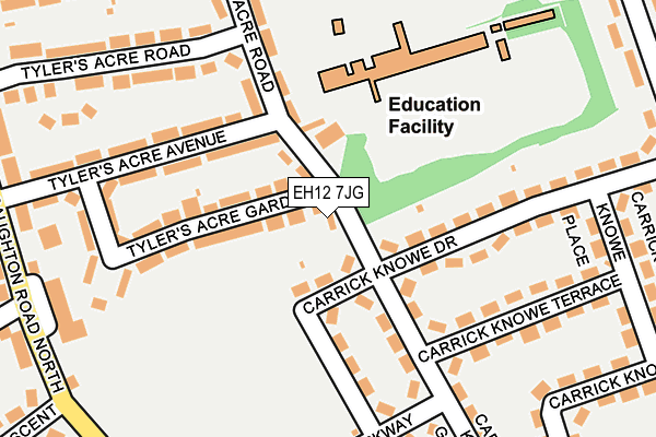 EH12 7JG map - OS OpenMap – Local (Ordnance Survey) EH12 7JG map - OS OpenMap – Local (Ordnance Survey)