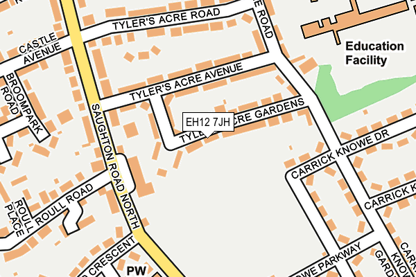 EH12 7JH map - OS OpenMap – Local (Ordnance Survey) EH12 7JH map - OS OpenMap – Local (Ordnance Survey)