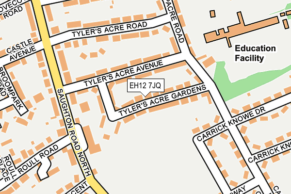 EH12 7JQ map - OS OpenMap – Local (Ordnance Survey) EH12 7JQ map - OS OpenMap – Local (Ordnance Survey)