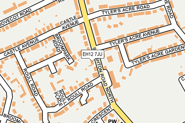 EH12 7JU map - OS OpenMap – Local (Ordnance Survey) EH12 7JU map - OS OpenMap – Local (Ordnance Survey)