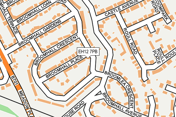 EH12 7PB map - OS OpenMap – Local (Ordnance Survey) EH12 7PB map - OS OpenMap – Local (Ordnance Survey)