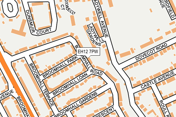 EH12 7PW map - OS OpenMap – Local (Ordnance Survey) EH12 7PW map - OS OpenMap – Local (Ordnance Survey)