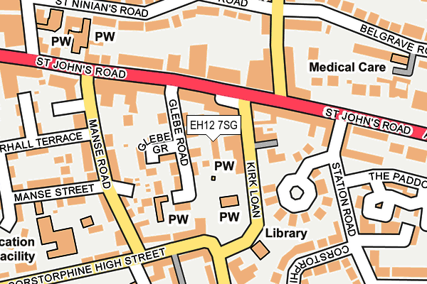 EH12 7SG map - OS OpenMap – Local (Ordnance Survey) EH12 7SG map - OS OpenMap – Local (Ordnance Survey)