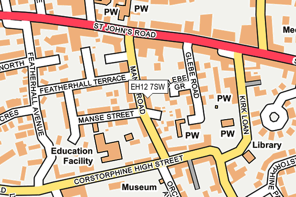 EH12 7SW map - OS OpenMap – Local (Ordnance Survey) EH12 7SW map - OS OpenMap – Local (Ordnance Survey)
