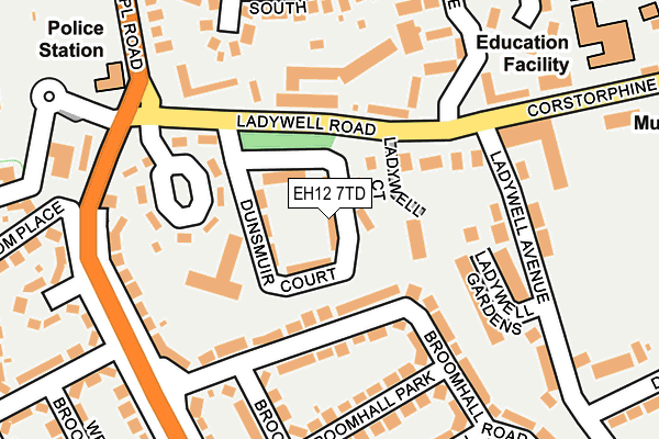 EH12 7TD map - OS OpenMap – Local (Ordnance Survey) EH12 7TD map - OS OpenMap – Local (Ordnance Survey)